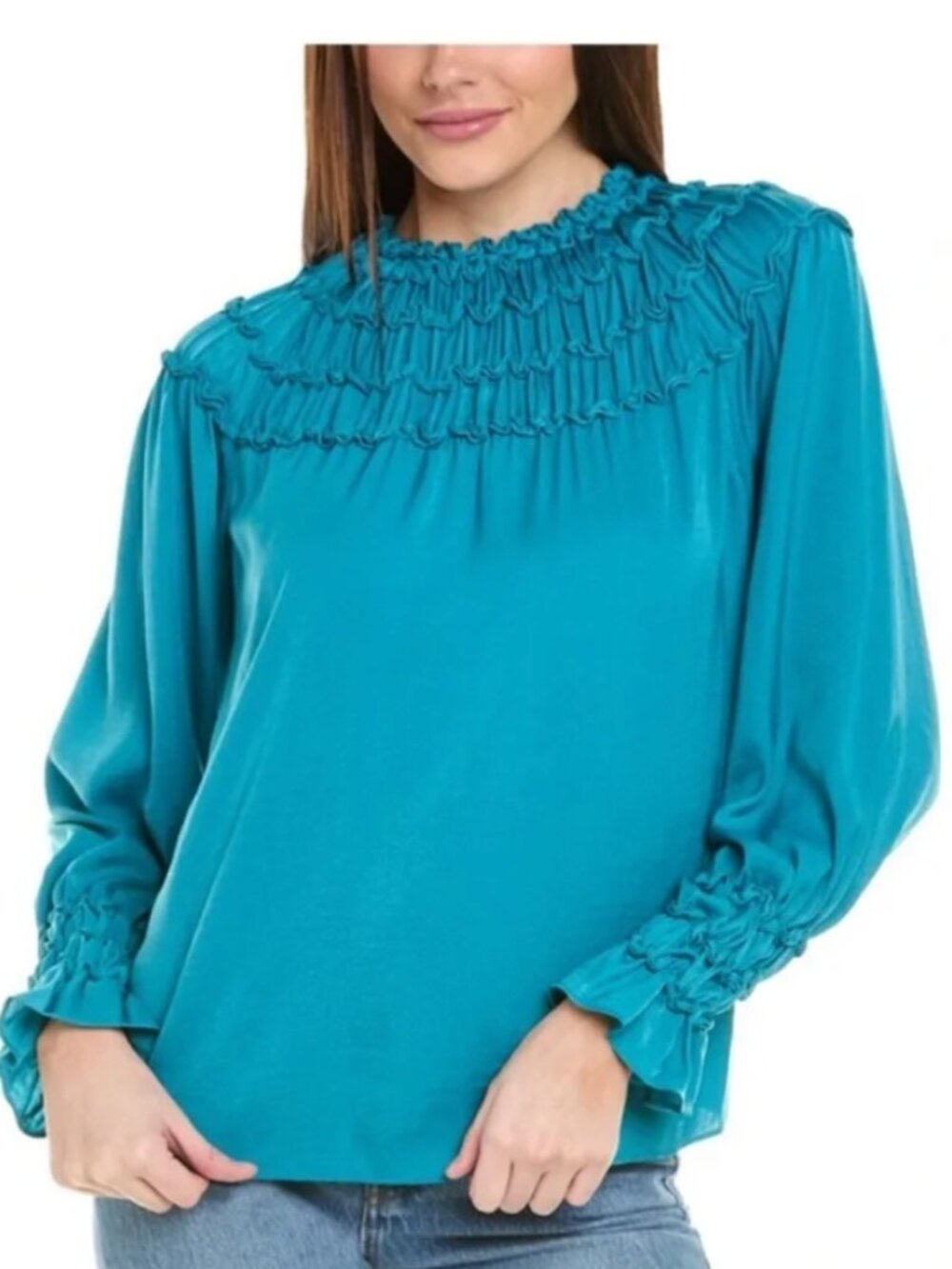 Kobi Halperin Marti Blue Smocked Women's Top size M - Picture 11 of 11